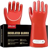 GOL-SIV Insulated Electrician Gloves - Class 1 ASTM Compliant High Voltage Dielectric Electrical Gloves For Electrician,Electrical Safety Gloves 8000V AC