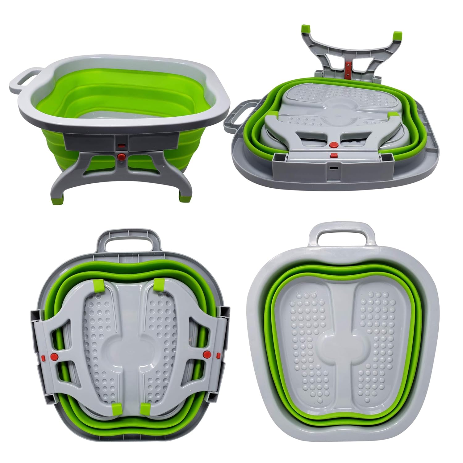 Large Foot Soaking Tub, bucket for feet, foot bath, foot tub, for at Home Spa Pedicures. Plastic/Rubber Foldable Bucket For Soaking Feet to Apply Callus Remover, or Use Pumice Stone (Green): Beauty