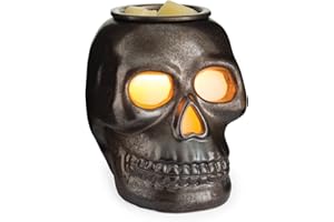 CANDLE WARMERS ETC. Illumination Fragrance Warmer- Light-Up Warmer for Warming Scented Candle Wax Melts and Tarts or Fragrance Oils to Freshen Room, Gothic Skull