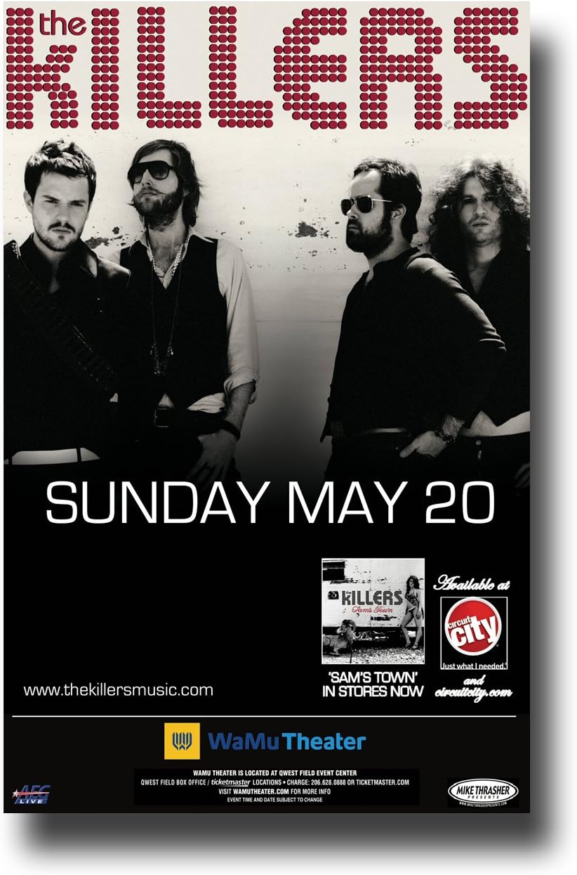 The Killers Poster - 11 x 17 Concert Promo for the "Sam's Town" Album -- Sea-WaMu
