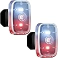Mudder Running Lights for Runners Rechargeable LED Safety Lamps USB Rechargeable Clip on Strobe Bicycle Tail Lamps with 5 Modes Flashing Bike Lights for Night Riding Walking Hiking Pet Dog