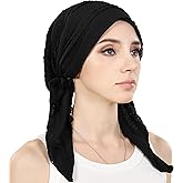 Babalet Slip-On Pre-Tied Beanie Women Headwear Turban Beanie Caps Head Wrap Headscarf for Women Sleep Hair Cover Hat