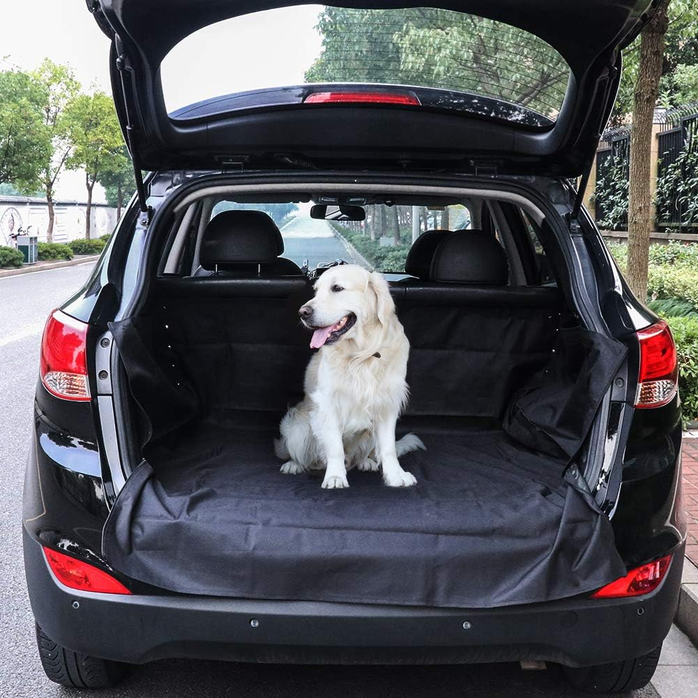 TIROL Waterproof Oxford Pet Mats Cargo Liners for Car Trunk with Velcros Nonslip and Metal Buttons/Zippers Convenient Organizer for SUV, Vans & Trucks …