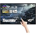 TouchWo 43 inch Interactive Touchscreen Monitor, Smart Board with 16:9 Display 1080P, Android 11 Touchscreen Electronic Whiteboard for Office and Classroom, RAM 4G & ROM 32G