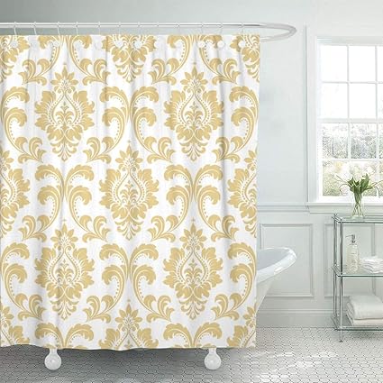 Amazon Com Emvency Fabric Shower Curtain With Hooks Flourishes