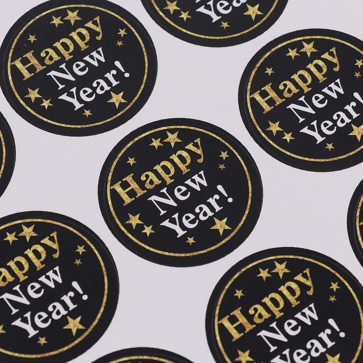 8 Sheets Happy New Year Sticker Round Sealing Packaging Sticker DIY Cookie Bags Labels, Black, 3.5 x 3.5 x 0.1 cm - Image 5