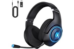 KAPEYDESI Gaming Headset Wireless for PS5/4, 2.4GHz Gaming Headphones Wireless with Noise Canceling Microphone for Fortnite/FPS Gamers, 40-Hr Battery Gamer Headset for PC, Midnight Blue