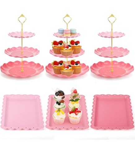 Lallisa 6 Pack Black Cake Stand Set Round Wedding Cake Stand 8" 10" 12" Decorative