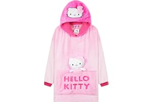 Hello Kitty Sanrio Blanket Hoodie Girls Teens, Kawaii Oversized Fleece Wearable Blanket with Plush Loungewear Gifts for Girls