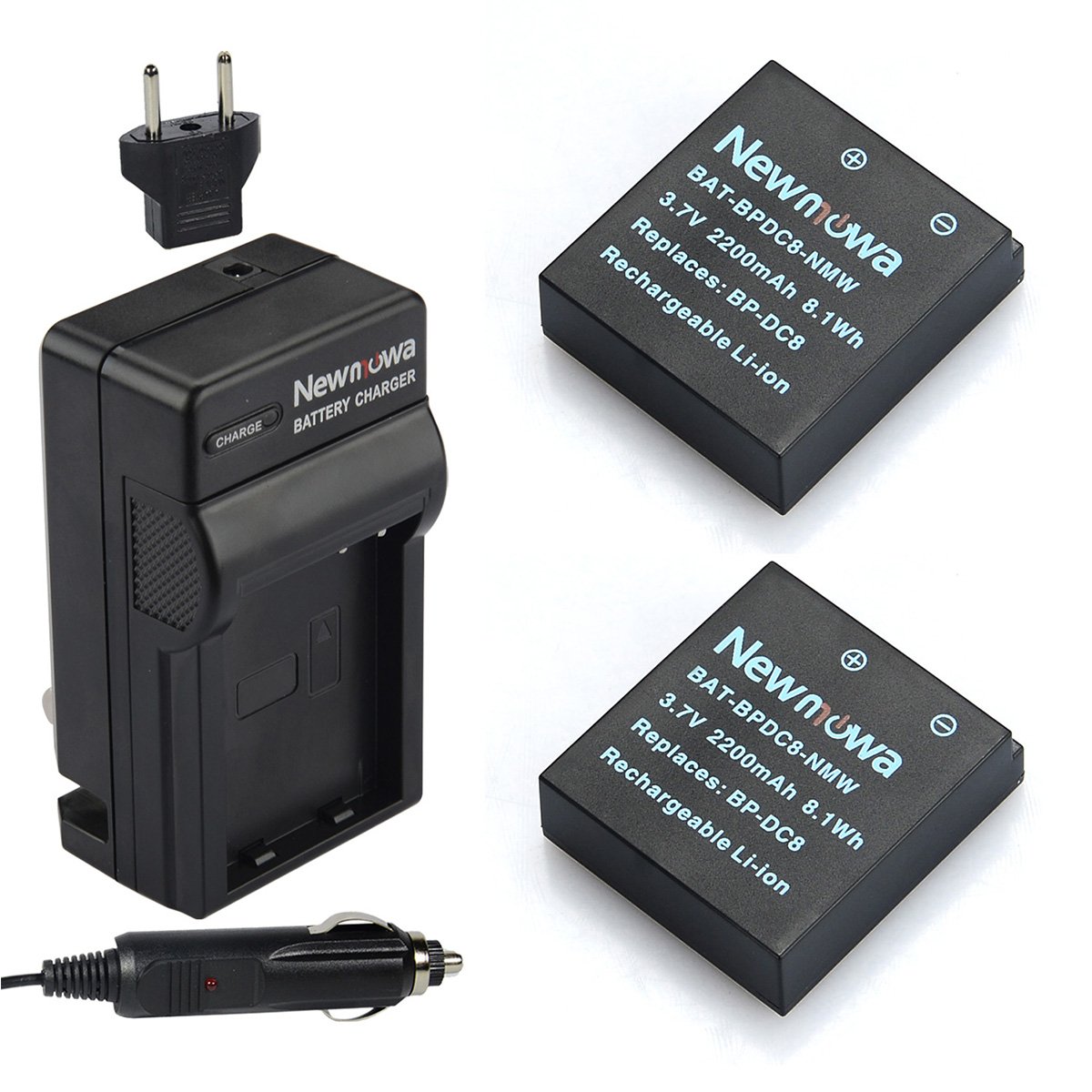 Newmowa BP-DC8 Battery (2-Pack) and Charger kit for Leica MINI-M