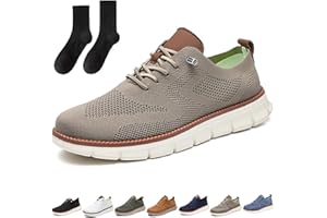 NLDMA Comfofeet Ultra Comfortable Orthopedic Shoes, Men Walking Shoes Breathable Mesh Sneakers Non Slip Comfortable,Khaki,10