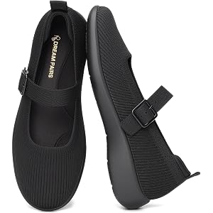 DREAM PAIRS Womens Ballet Mary Jane Flats Shoes | Arch Support, Anti-slip, Cushioning, Machine Washable, Comfortable Breathab