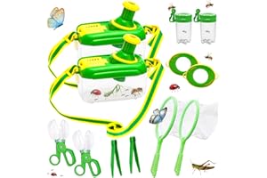 VICAMB 2Pack Bug Catcher for Kids,Kids Bug Catching Kit with 360°Rotating Bug Collector Butterfly Net Tweezer Bug Tongs Magnifying Glass Bug Jar,Toddler Bug Habitat Outdoor Explore Toys Bug Collection