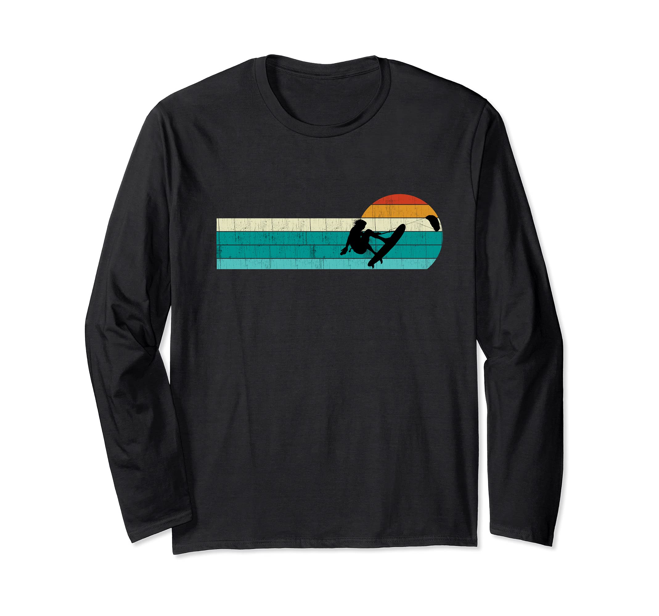 Retro Vintage Kitesurfing: Funny kitesurfing kiteboarding Long Sleeve T-Shirt