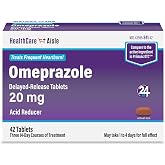 HealthCareAisle Omeprazole 20 mg Delayed-Release 42 Tablets | Acid Reducer, Treats Frequent Heartburn, 42 Count, Pack of 1