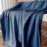 CREVENT Cozy Soft Sherpa Baby Blanket 75x100 Navy Dot Crib Stroller Gift view 5