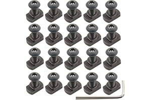 LTHYZSZB 24 Pack Mlok T-Nuts & Screws Replacement Sets M4 Steel, for Mlok System Accessory Installation, with Allen Key. (M4 Button-Head Cap)