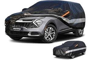 Holthly 10 Layers SUV Car Cover Custom Fit for Kia Sportage (2010-2024) Waterproof All Weather for Automobiles, Outdoor Full Cover Rain Sun UV Protection with Cotton.Black
