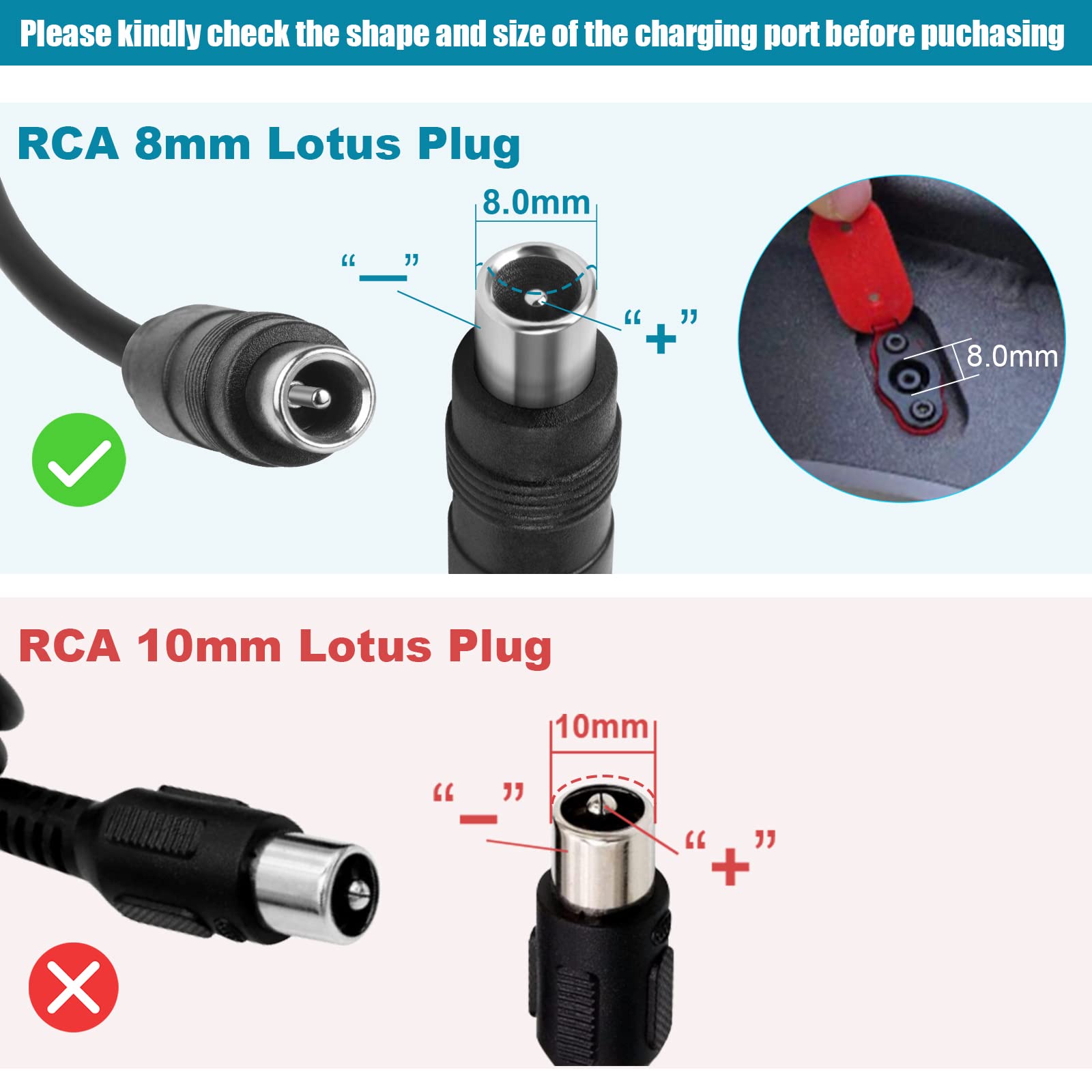 SGS Certified 42V 2A Electric Scooter Charger (Round RCA Connector Charger) Compatible with Segway Ninebot Scooter, Lime, Lime-S, Spin, Skip, ES1 ES2 ES4 Electric Scooter for 36V Li-ion 10S Battery