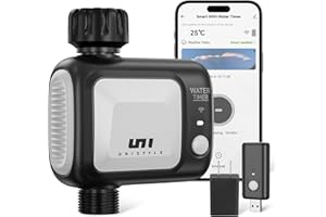 WiFi Sprinkler Timer, Unistyle Programmable Smart Water Timer, WiFi Irrigation Controller with Rain Delay/Auto Mode/Manual, Outdoor Hose Timer for Lawns, Yards and Garden