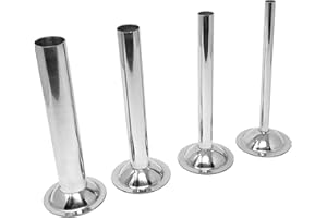 #10/#12 Stainless Steel Sausage Stuffing Tubes for Meat Grinder (Set of 4)