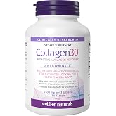 Webber Naturals Hydrolyzed Collagen Peptides, Anti-Wrinkle, 180 Tablets | Bioactive Collagen30, 60 Days Supply, Helps Reduce Deep Wrinkles, Fine Lines, Non-GMO, Dairy, Gluten Free