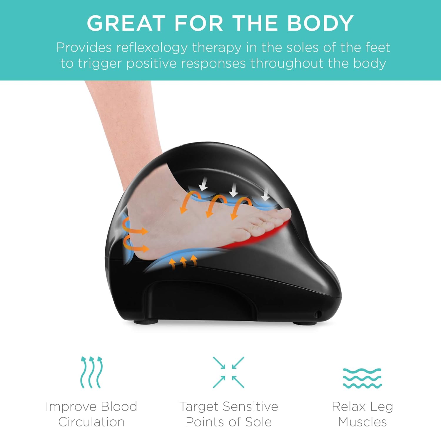 Best Choice Products Therapeutic Shiatsu Foot Massager Kneading and Rolling for Foot, Ankle, Nerve Pain w/Handle, High Intensity Rollers, Remote Control, LCD Screen, 3 Massage Modes - Black: Health & Personal Care