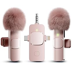 PQRQP 3 in 1 Wireless Lavalier Microphone for