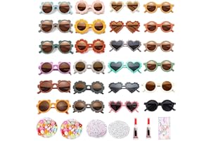 ZtohPyo 8/24 Pairs Kids Sunglasses DIY Kit Retro Flower Sunglasses Glasses Bulk Outdoor Eyewear for Toddler Girls Party Favor