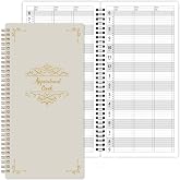 Appointment Book - Undated Salon Appointment Book, 6 AM - 9 PM, 6" x 11.5" | Daily &amp; Hourly Schedule Book with 200 Pages, 15 Minute Intervals Day Planner, 3 Column, Twin-Wire Binding, Hardcover