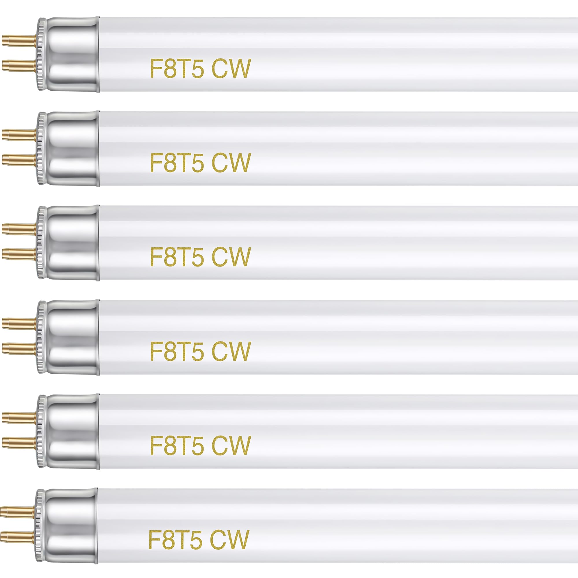 Photo 1 of Hiboom 6 Pack F8T5/CW 4100k Fluorescent Light Bulbs 12 Inch T5 8 Watt Under Cabinet Bulb Cool White, G5 Mini Bi Pins Base 420 Lumen Replacement Tube for Under Cabinet, Kitchen, RV, Closet
