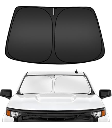 Windshield Sun Shade Umbrella For Chevy Silverado 1500 2019-2025 - Custom Fit UV Protection Sunshade
