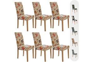 Secgo Chair Covers for Dining Room 6 Pack, Stretch Dining Chair Cover, Washable Spandex Kitchen Parsons Chair Slipcovers, Blue Chair Covers for Home or Party