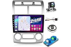 NHOPEEW Car Stereo for Kia Sportage 2005-2010: [2+64G] 9 inch Touchscreen Android Radio - Wireless Carplay and Android Auto,DSP/EQ, 5G/WiFi, GPS, Mirror Link, FM/RDS Radio + AHD Backup Camera