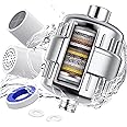 Shower Filter 20 Stage Showerhead Filter for Hard Water with 2 Replaceable Cartridges for Removing Chlorine Fluoride, Polished Chrome
