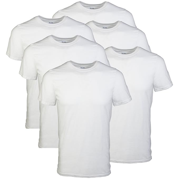 Gildan Platinum Mens 6 Pack Crew Neck T Shirt At Amazon Mens