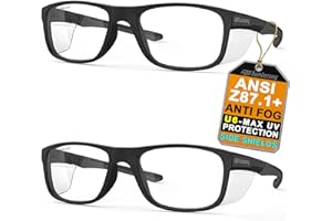 HTS HUNTERSKY TR90NZZ Safety Glasses Small Size with Side Shields ANSI Z87 Scratch Fog Resistant