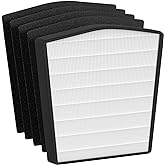 Roninby True HEPA Filter Replacement Compatible with LivePure Bali Series LP550TH, LP550THP Multi-Room Whole House Air Cleaner Purifier, Part Number LP550THP, 1 x HEPA Filter & 4 x Carbon Filter