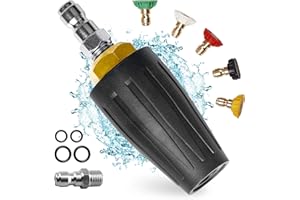 MEKOH 4000PSI Turbo Nozzle Universal Pressure Washer Nozzle Tips Rotating Nozzle 2.6 Orifice Power Washer Nozzle Accessories 2.6GPM Spray Nozzle for Concrete, Driveway, 1/4'' Quick Connect Attachment