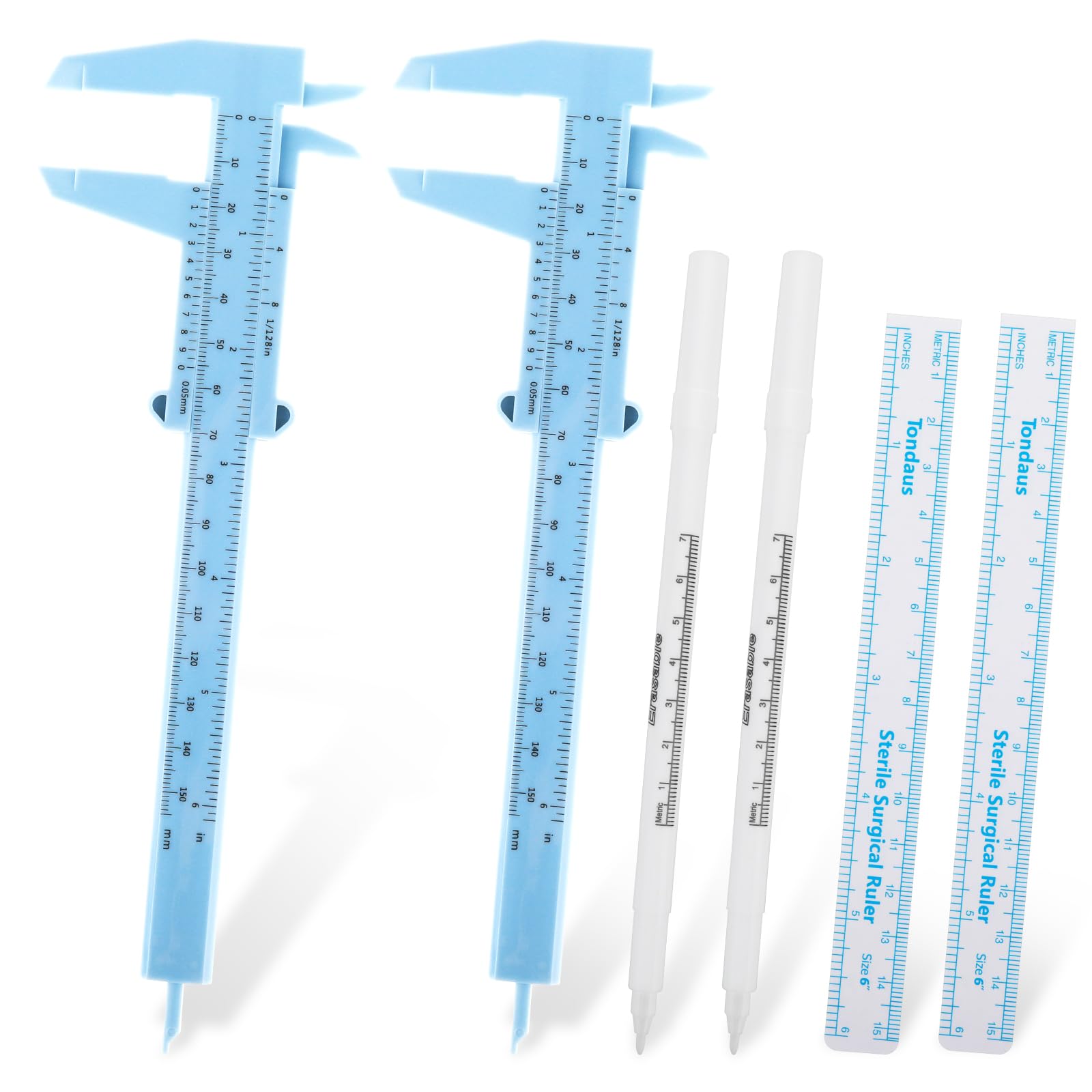 Photo 1 of cobee 6 Pcs Brow Mapping Pen Set, Eyebrow Pen with 2 Calipers And 2 Straightedge, Eyebrow Mapping Pencil Permanent Makeup Measuring Tool for Skin Artists Eyebrow