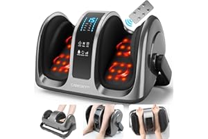 CARESKY® Shiatsu Foot Massager with Heat and Remote-FSA Eligible HSA Electric Deep Kneading Foot Massager for Neuropathy, Plantar Fasciitis, Massage Feet/Leg/Calf/Ankle, Gifts for Women and Men