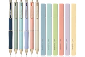 Taja 12 Pack Bible Highlighters and Pens Set No Bleed, 6 Aesthetic Pastel Highlighters and 6 Black Ink Pens for Bible Study, Journaling, School and Office Supplies