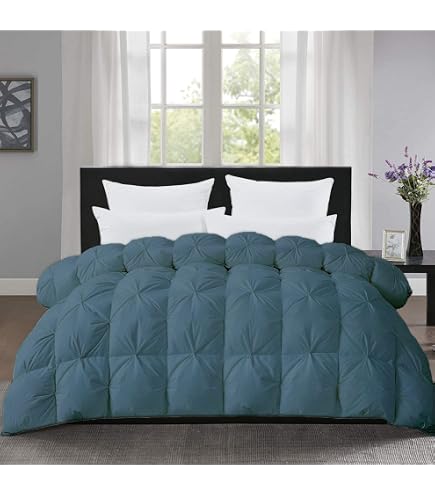 Saferay Green All-Season King Plus Comforter – Pinch Pleated Luxury Down Alternative Duvet Insert