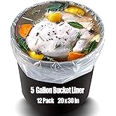 SanPacino Brine Bag,12 Pack 4Mil 20"x30",Turkey Brine Bag with 50lb Wet Load Capacity,Brining Bags for Turkey Food Grade BPA Free,5 Gallon Bucket Liner Extra Heavy Duty Leak Proof