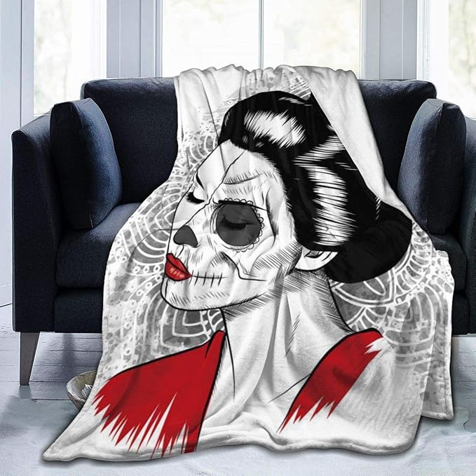 Amazon.com: QF6FEICHAN Premium Throw Blanket,Black and White Japanese