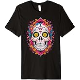 Halloween Sugar Skull Dia De Los Muertos Calavera Premium T-Shirt
