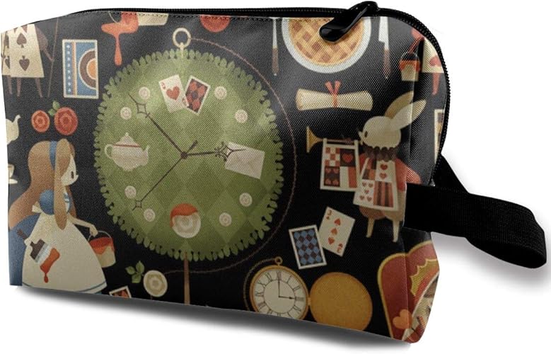 Amazon 不思議の国のアリス ミニバック 化粧ポーチ メイクポーチ 旅行ポーチ 出張ポーチ コスメポーチ 収納ポーチ カワイイポーチ 小物入れポーチ シンプルポーチ おしゃれケース 旅行バッグ シューズ バッグ