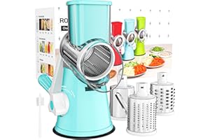 Cambom Rotary Cheese Grater Hand Crank Cheese Shredder for Fresh Cheese, Vegetable, Nuts,Non-Slip Suction Base, Free Cleaning