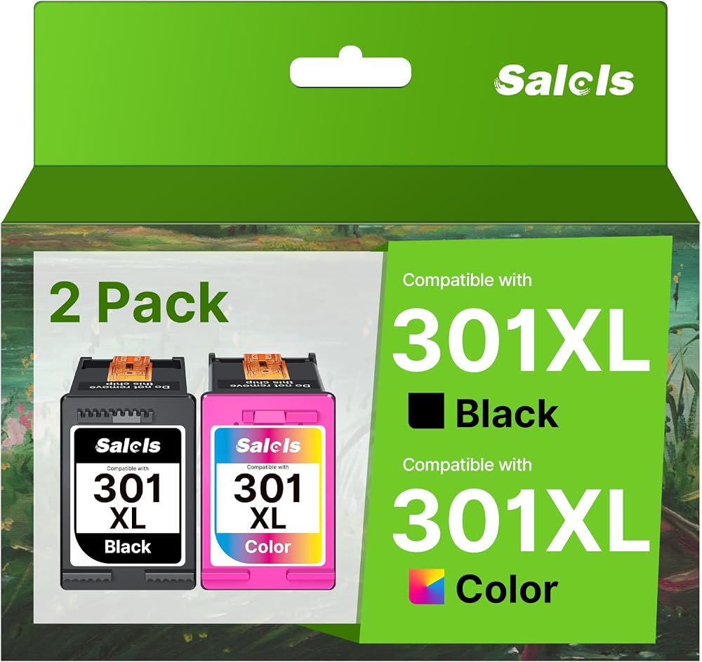 Salols 301 XL Ink Cartridges Combo Pack Black Colour for HP Envy DeskJet