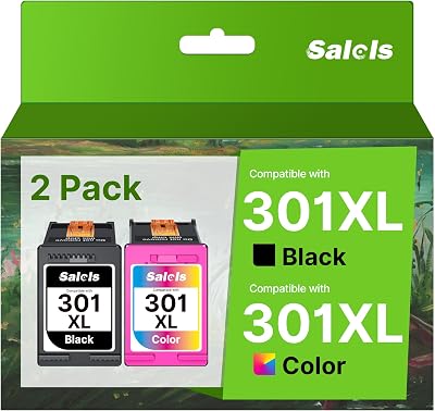 Salols 301 XL Ink Cartridges Combo Pack Black Colour for HP Envy DeskJet